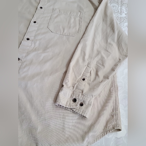 OSOS Design 90s Men's Oversized  Velvet Shirt in Ecru Color Sixe 4XL - Picture 7 of 11